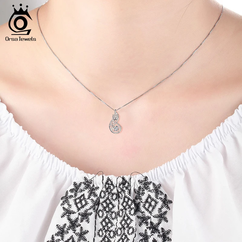 ORSA JEWELS милое ожерелье из стерлингового серебра 925 пробы с изображением лисицы 1