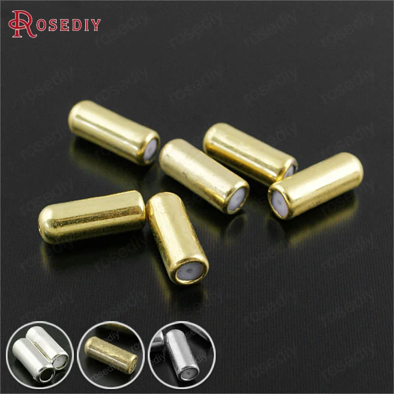 (29919)50PCS 10.5x4MM Gold Color Plated Brass and Rubber Hat Pin and Brooch Pins Stopper Diy Jewelry Findings Accessories