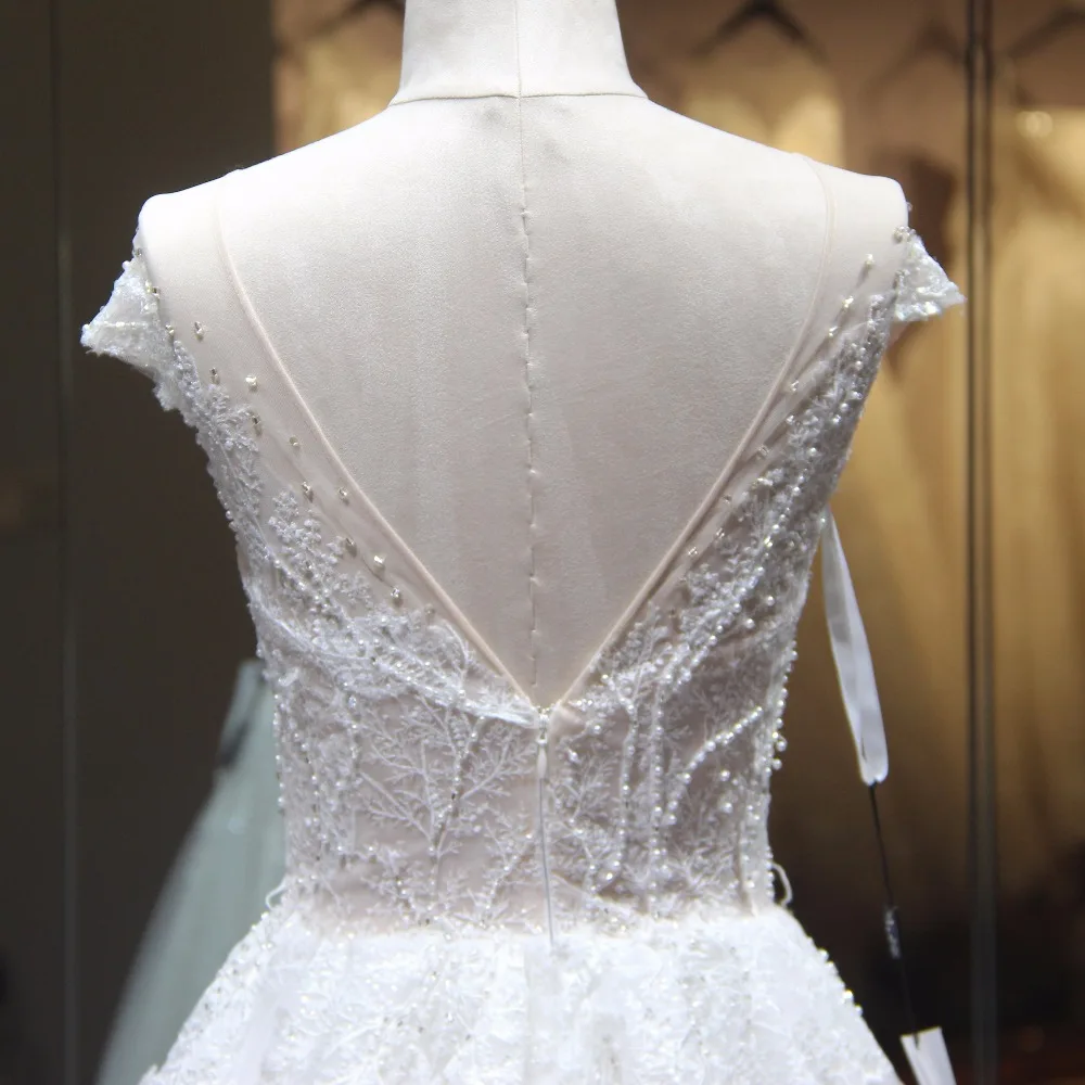 

robe de mariage New Elegant A-line Wedding Dress 220 Beading Tulle Bride Wedding Gowns Sleeveless