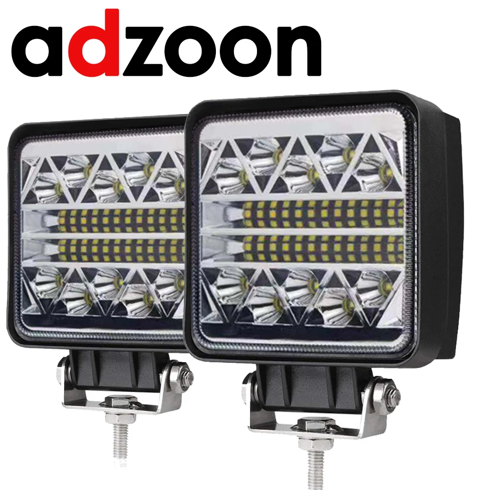 Adzoon 4 дюйма 126w светодиодный рабочий светильник 12v 24v для внедорожного грузовика, автобуса, лодка туман светильник автомобильный светильник в сборе