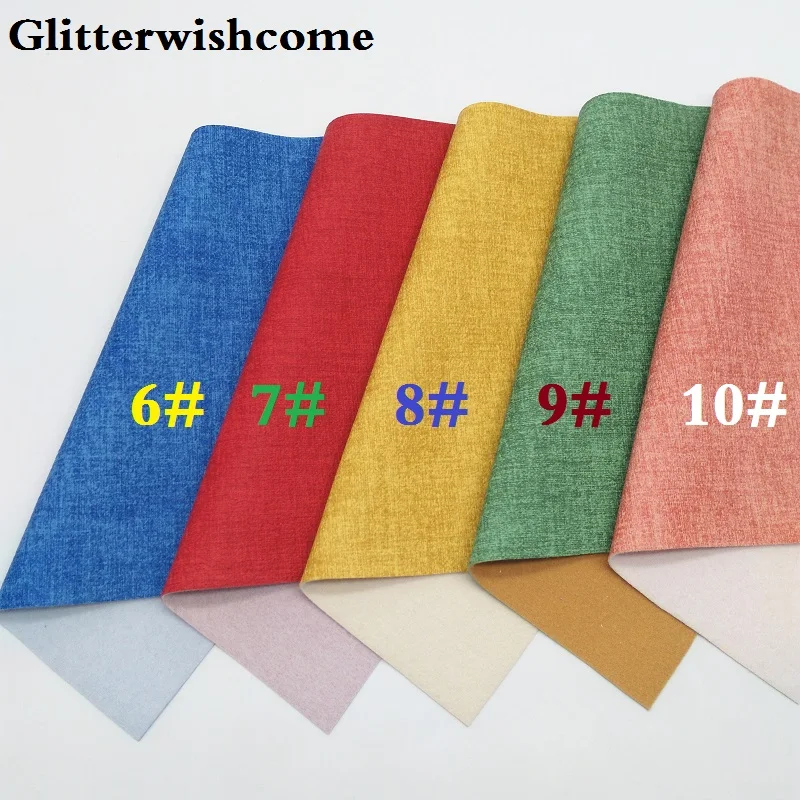 Ткань Glitterwishcome 21x29 см размер A4 винил для бантов тисненная льняная зернистая кожа