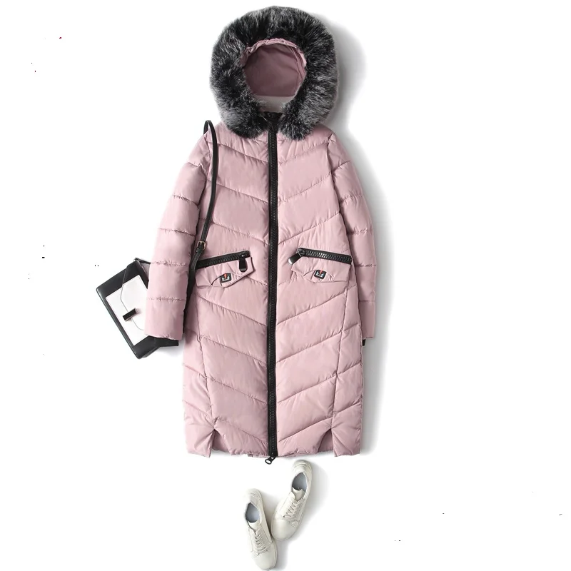 2017 г. новые зимние Для женщин стеганая куртка черный Женский Верхняя одежда плюс