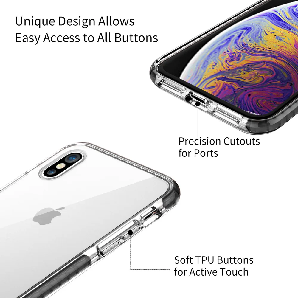 Чехлы WOWCASE для iPhone Xr, ударопрочные, гибридные, прозрачные, с воздушным пузырьком, из силикона TPE, с задней крышкой, для X Xs Max, чехол Coque