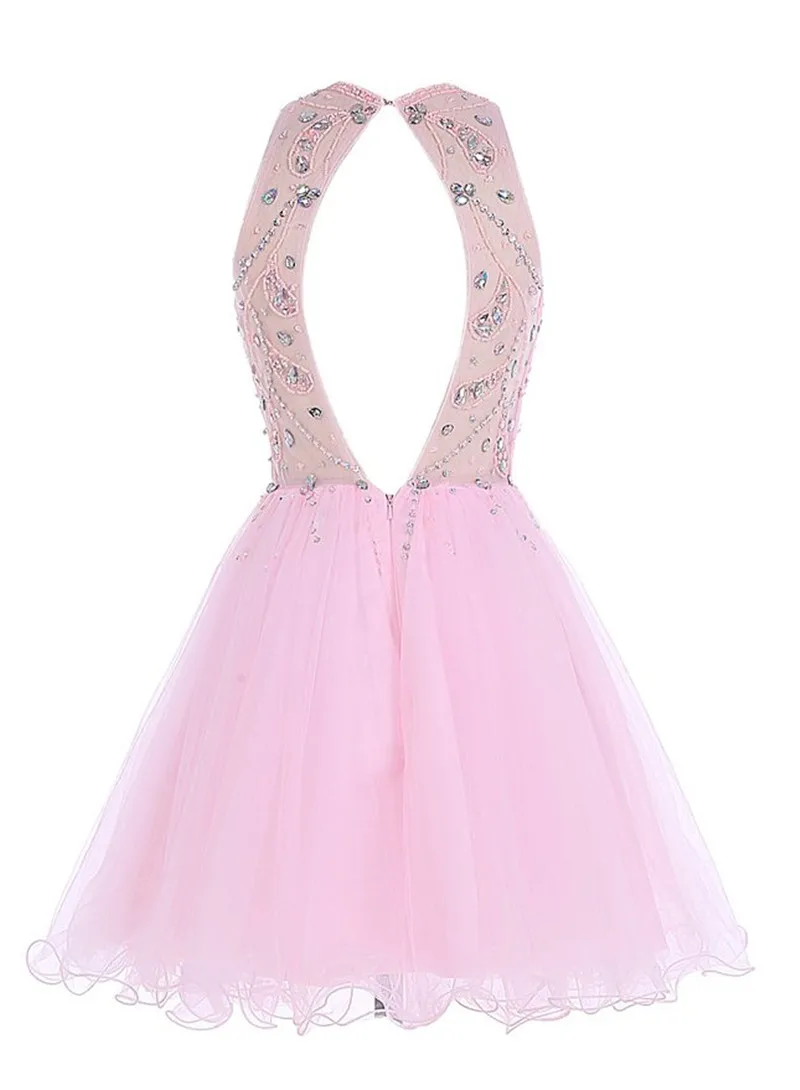 Розовые короткие платья для выпускного вечера 2020 Дешевое платье 15 Anos Curto с