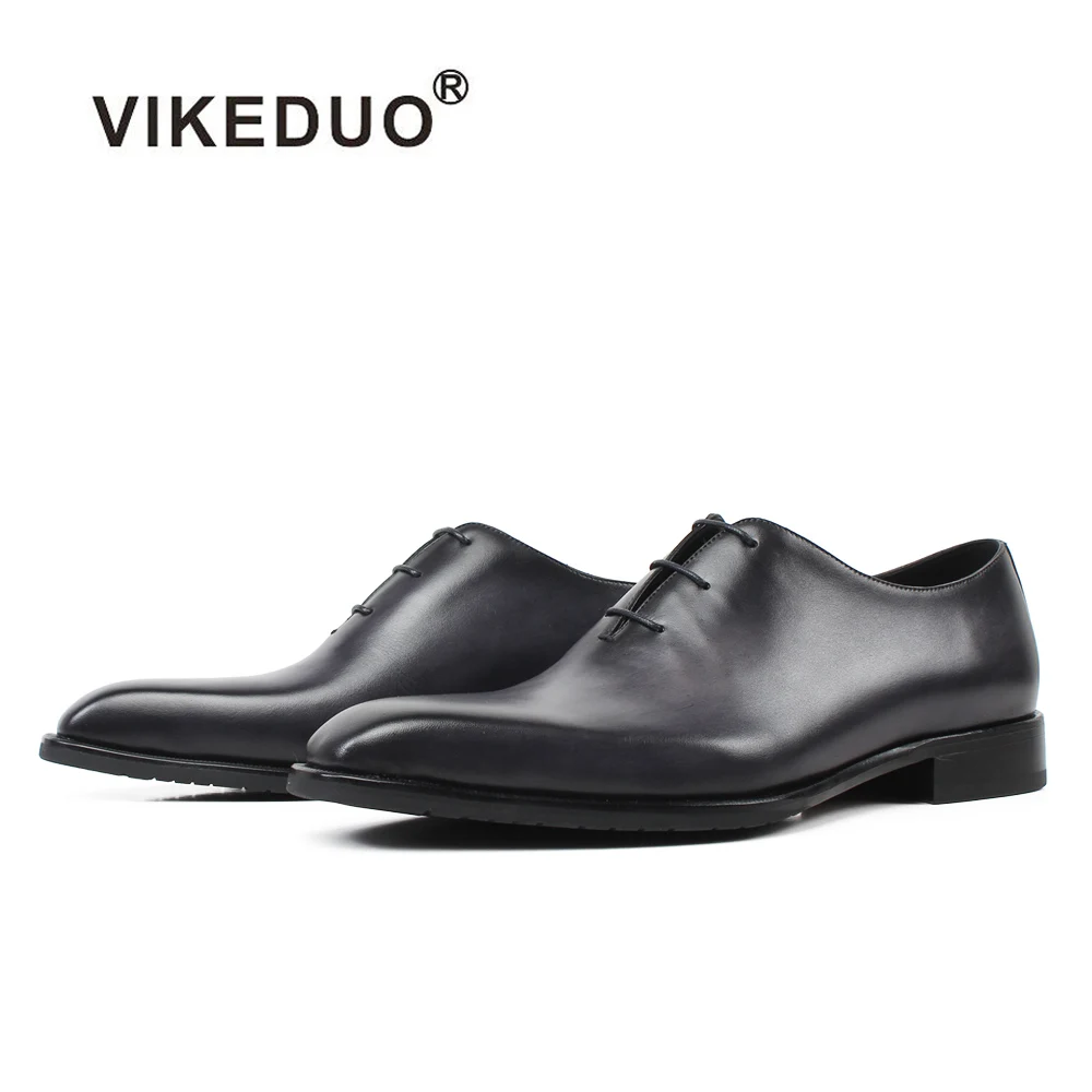 Vikeduo/Новинка 2020 года Винтажные модельные туфли для мужчин Серые из натуральной