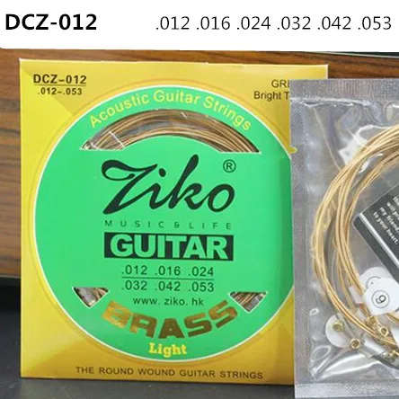ZIKO DCZ 010 011 012 Струны для акустической гитары, латунные струны из углеродистой стали, шестигранные струны из сплава для акустических гитар, аксессуары, запчасти - Цвет: DCZ-012 X 1