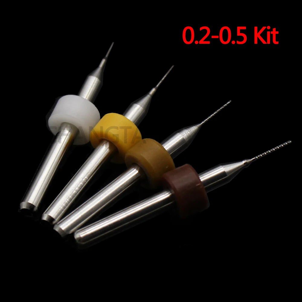 0.2-0.5mm 4pcs 0,2 мм до 0,5 мм/10 шт./лот 0,3 мм до 1,2 мм микро мини-сверла для 3d принтера насадка сверло для очистки набор сверл 0,4 мм - Цвет: 0.2-0.5mm 4pcs
