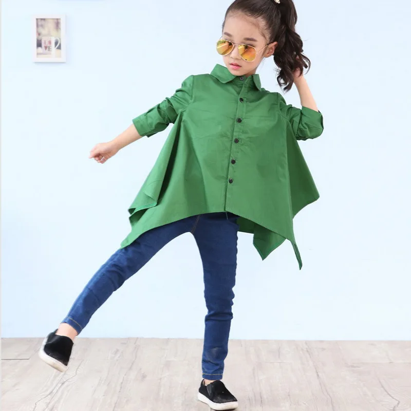 2018 Новое поступление весенние однотонные рубашки с длинными рукавами для