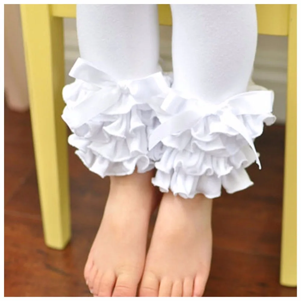 Милые штаны для девочек бутик Слои рюшами Леггинсы женщин хлопка повседневные