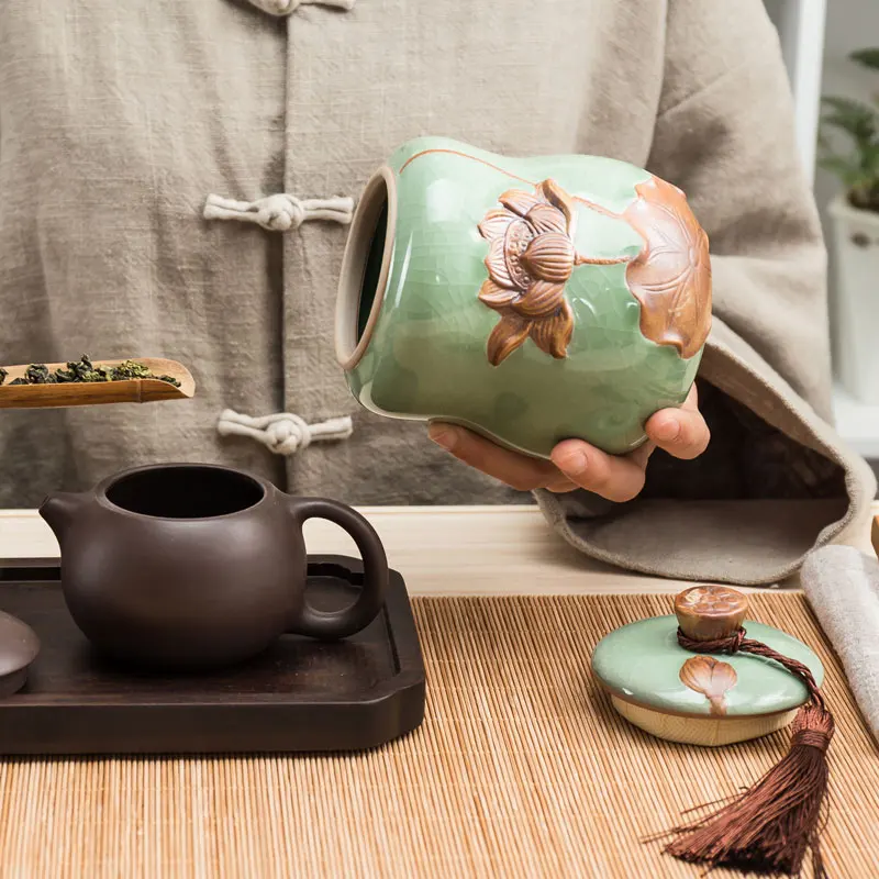 Керамическая чайная банка Gourd Redware коробка запайки для чайных пакетиков