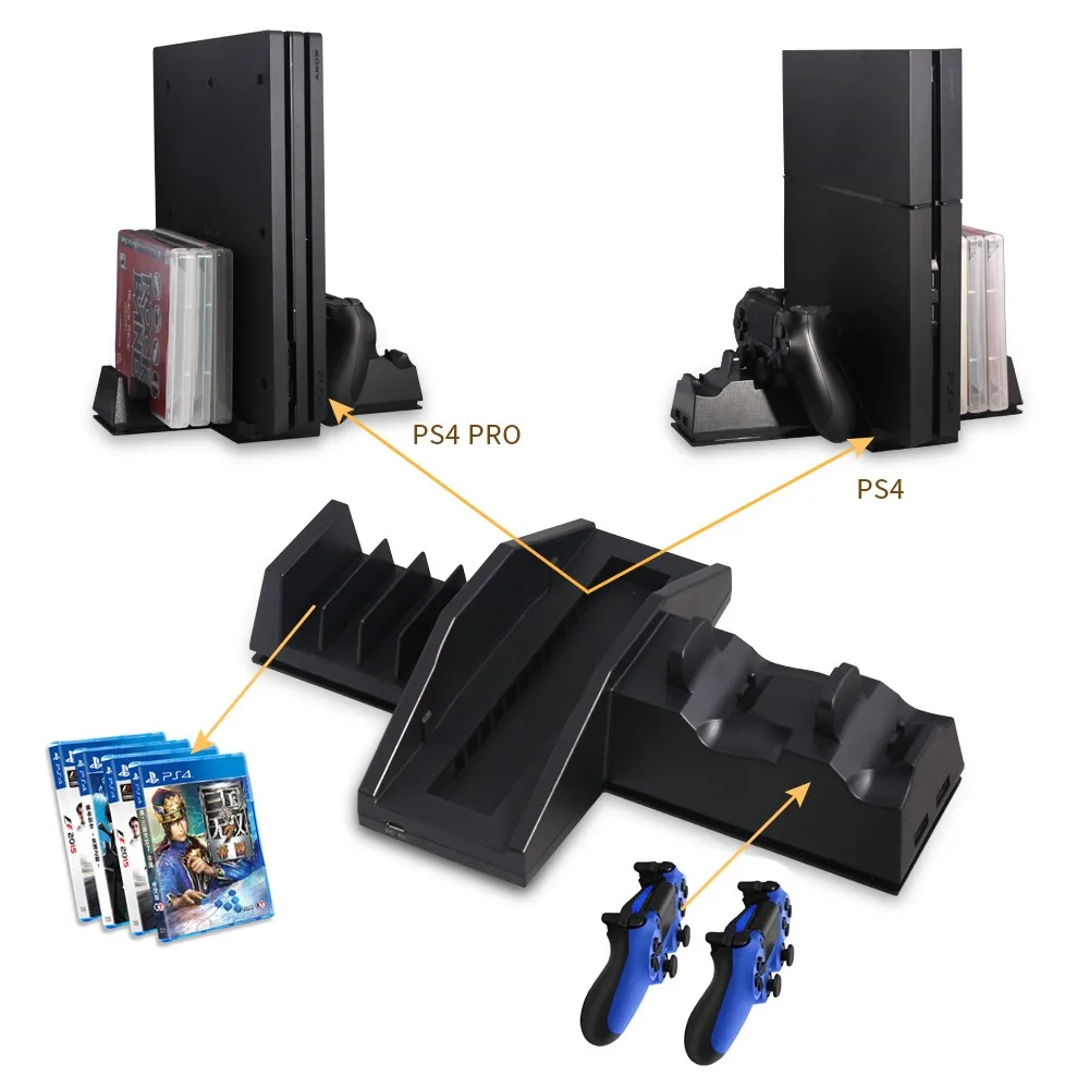 For PS4 / Pro Console Multifunction Dock Professional Cooled Radiator Dual Charger Gaming Electronic Fan Stand | Электроника
