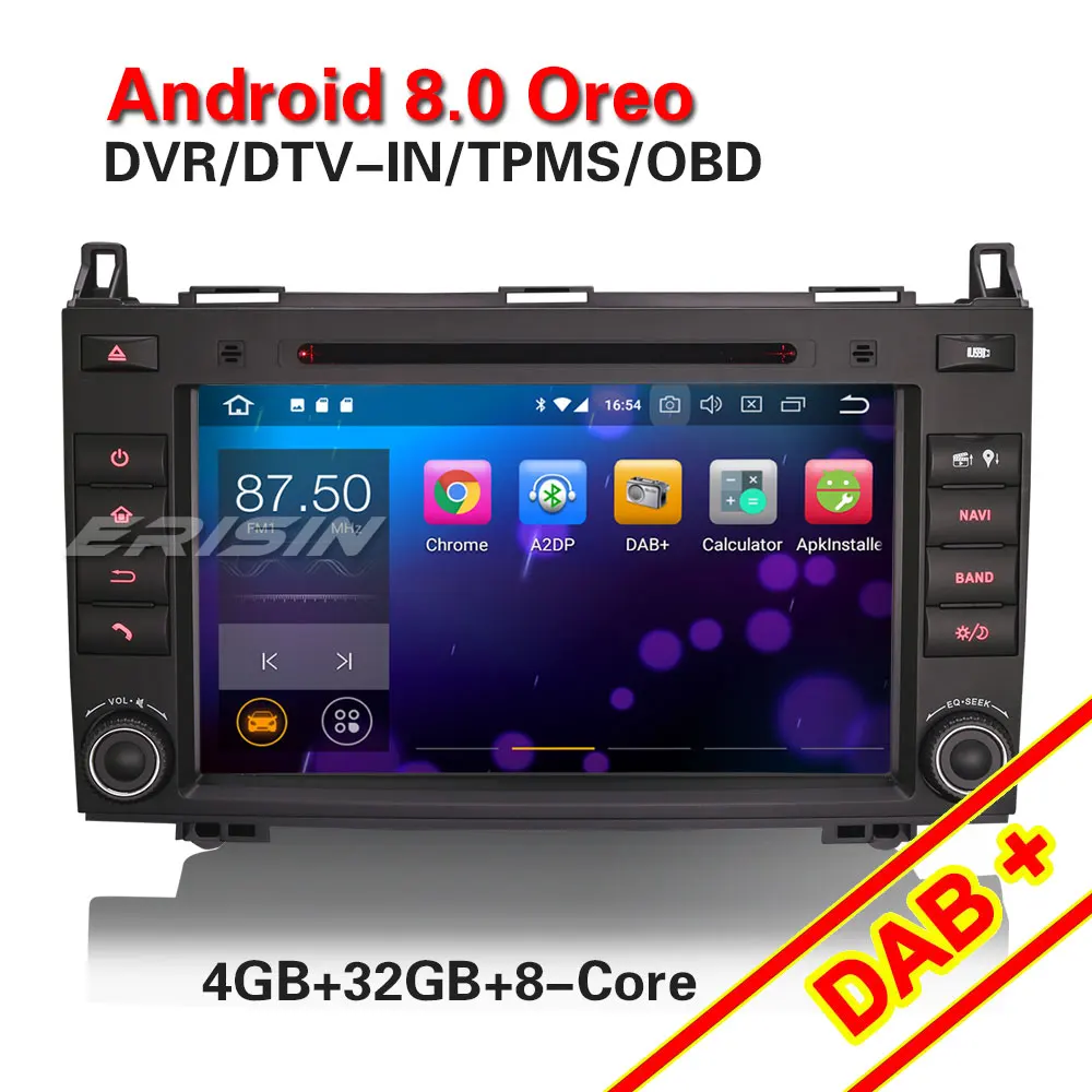 Erisin ES7821B 8 &quotAndroid 0 автомобильный DVD gps Octa core 4G Оперативная память Системы для W245 W169