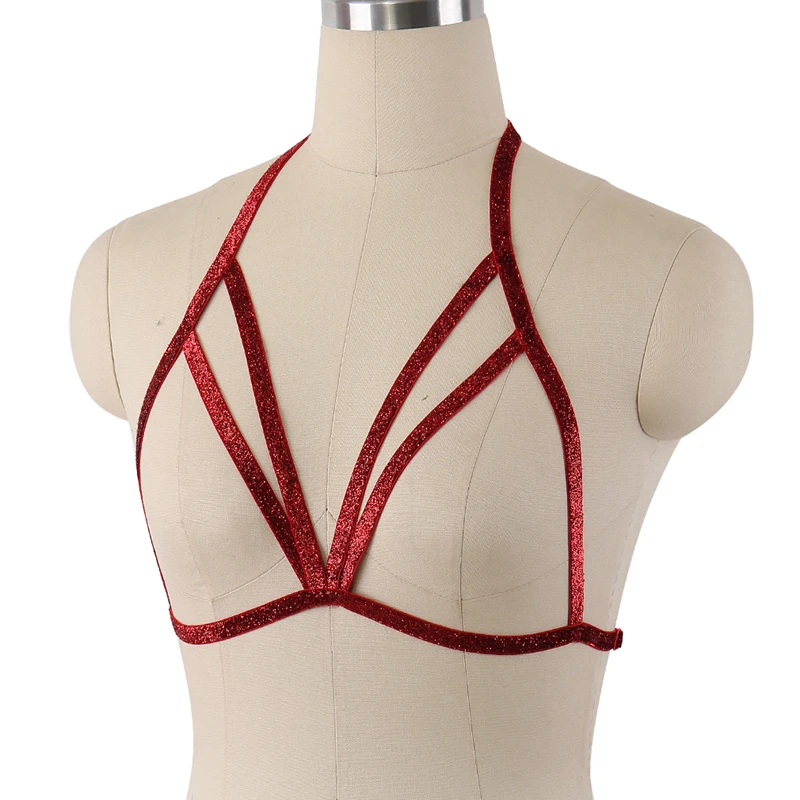 Fetish Body Harness Wear Cage Bra Women Sexy Bondage Lingerie Handmade Cupless Goth Crop Top Underwear | Женская одежда