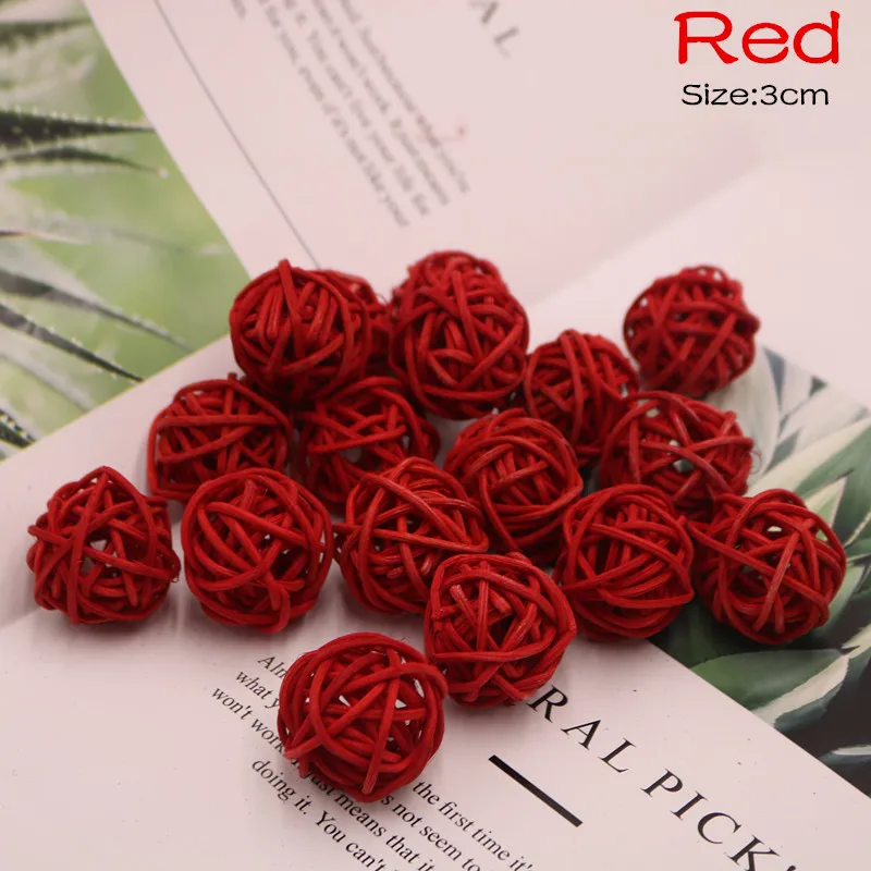 3 см/4 см/5 см 26 цветов ротанговый шар украшения Sepak Takraw домашний Рождество/День рождения Свадебная вечеринка украшения детские игрушки деревянные шары