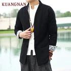 Мужская куртка с v-образным вырезом KUANGNAN, черная уличная куртка в стиле хип-хоп, весна 2019