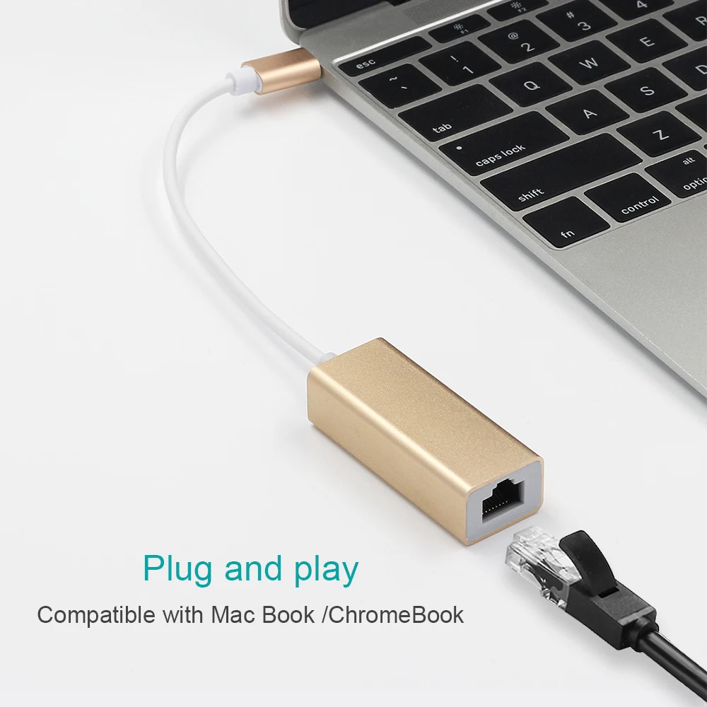 GOOJODOQ USB C адаптера Ethernet 10/100 Мбит/с Тип C RJ45 сетевой адаптер USB-C Тип-C сетевая карта USB Ethernet для MacBook RTS8152