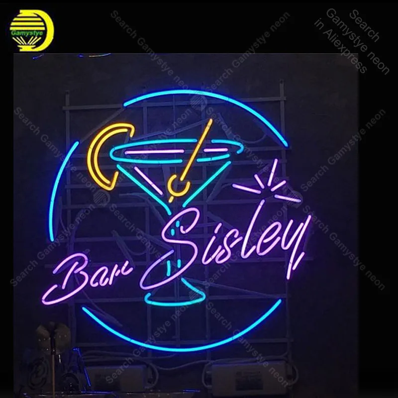 Martini Beer Bar Sisley Neon Sign neon bulb Glass Tube Hotel lights Decor Room Iconic Advertise personalized | Освещение