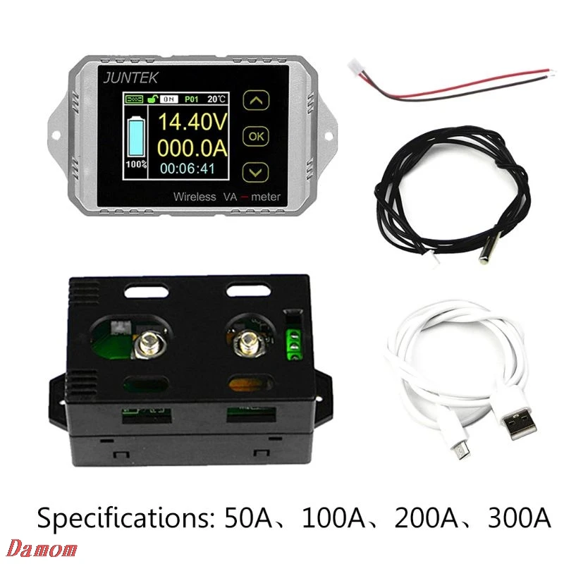 DC 120V 50A~ 300A беспроводной Амперметр Напряжение кВт-ч Ватт метр автомобильный аккумулятор кулонометр Новинка