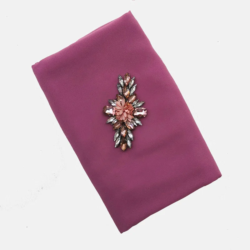 

Fashion Muslim Hijab Chiffon Jilbab Rhinestone Muslimah Scarf Hijabs Abayas for Women Headscarf Turban Hoofddoek Islamic Scarves