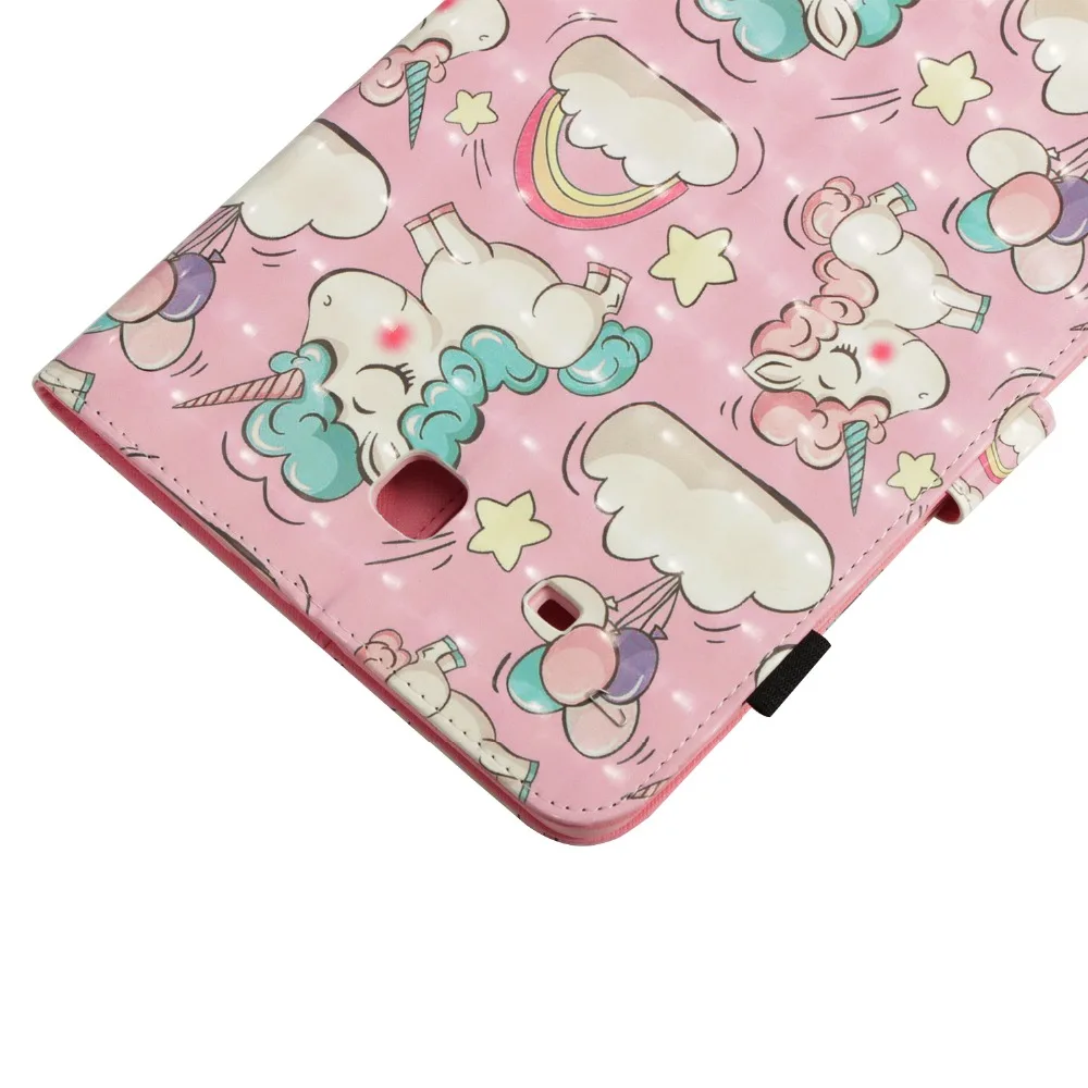 Для samsung T560 Дело мультфильм сова башня бабочка PU кожи стойки Смарт Case для Galaxy Tab E