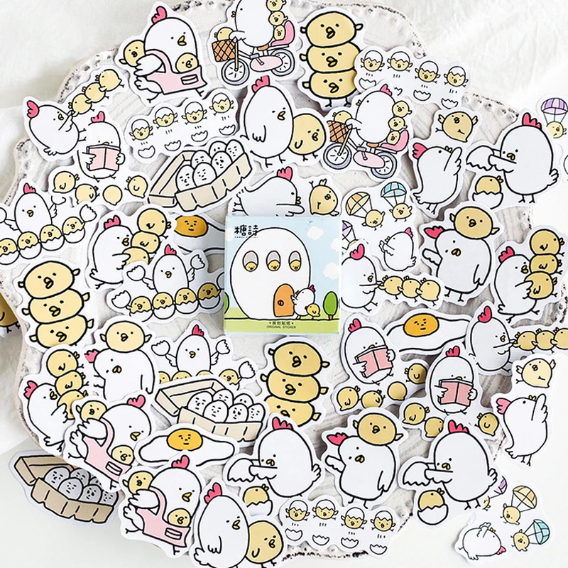 45 шт./кор. милые цыплята мультфильм животное Клейкая Бумажная Наклейка для