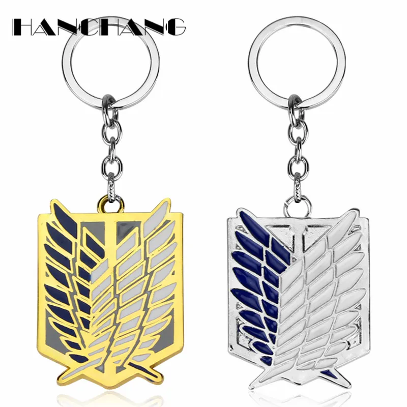 

Anime Attack On Titan Charms Keychains Giant Legion Flag Pendants Key Ring Key Chain chaveiro Cosplay Jewelry
