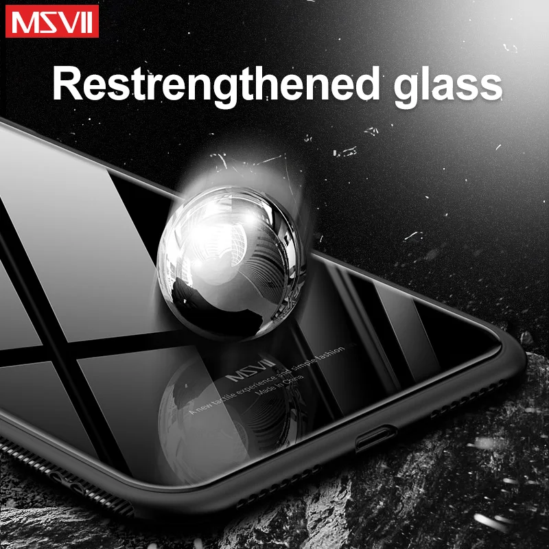 Чехол Msvii для iPhone X чехол тонкий роскошный 10 силиконовая рамка + Зеркальное стекло