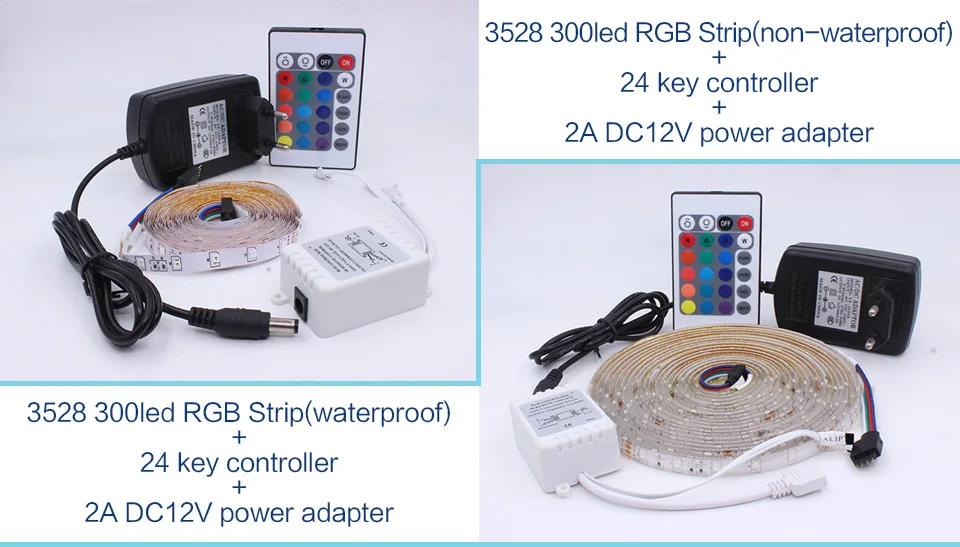 Светодиодный светильник DC 12 В RGB SMD 2835 5050 44Key с дистанционным питанием 5 м 10 м полный комплект Гибкая Диодная лента водонепроницаемый светильник ing