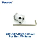 Синхронный шкив POWGE, 1 шт., 20 зубьев 2GT, отверстие 51668 мм для ширины 910 мм 2MGT GT2, ремень с небольшой люфтой 20 T, 20 зубьев