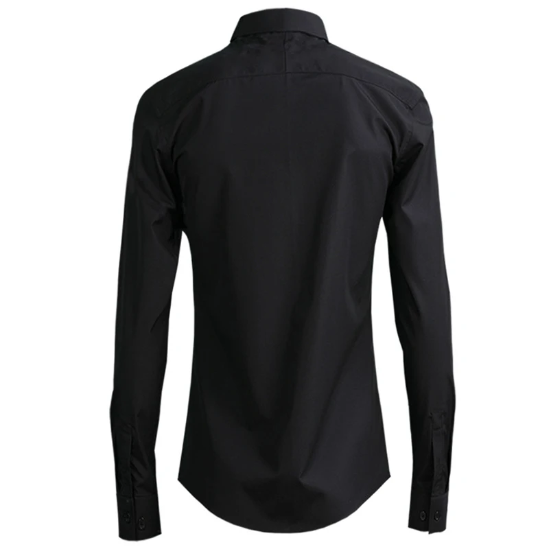 Мужская деловая рубашка из 80% хлопка с геометрическим узором и вышивкой