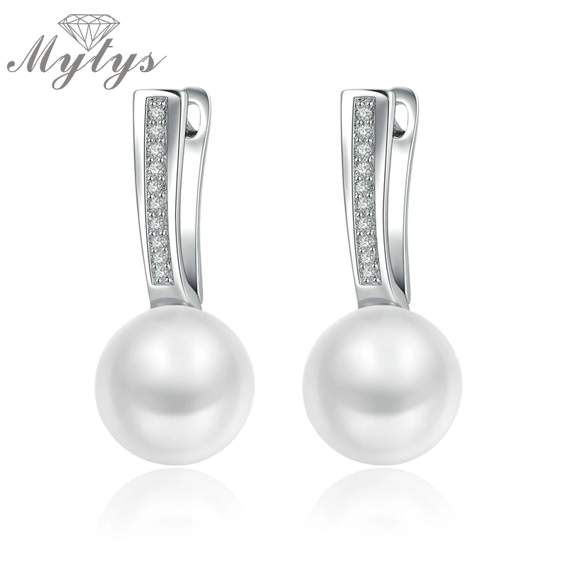 Mytys женские серьги с белым жемчугом ювелирные изделия по оптовым цене модные