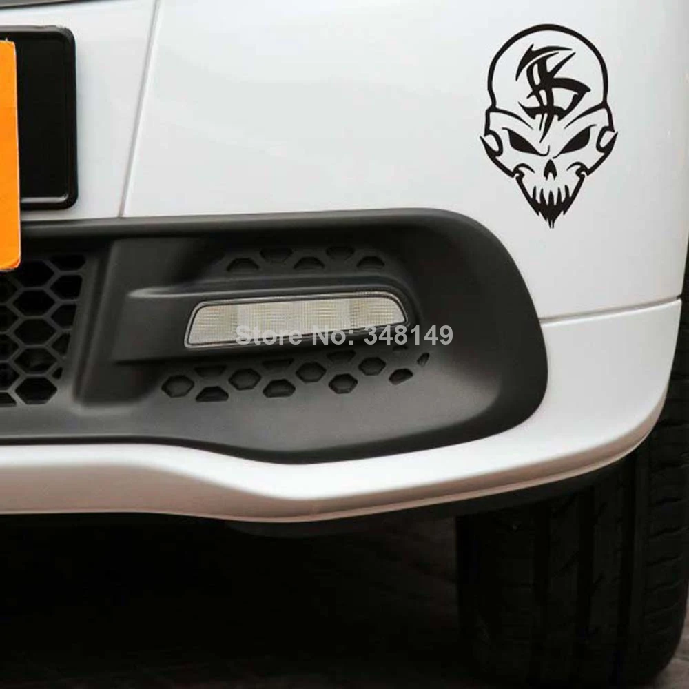 Забавная наклейка Aliauto с черепом Призрачный гонщик процветание отражающая на
