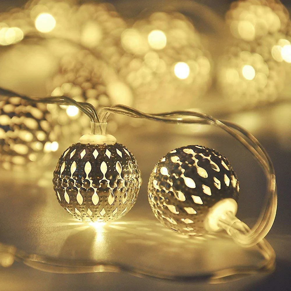 12m led night light Solar Powered Rattan Ball LED Fairy String Lights Garden Patio Wedding Christmas holiday Light white | Освещение