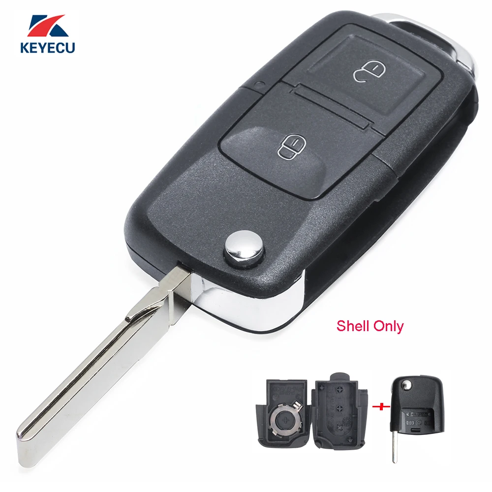 KEYECU сменный флип чехол с дистанционным управлением для автомобильного ключа Fob 2