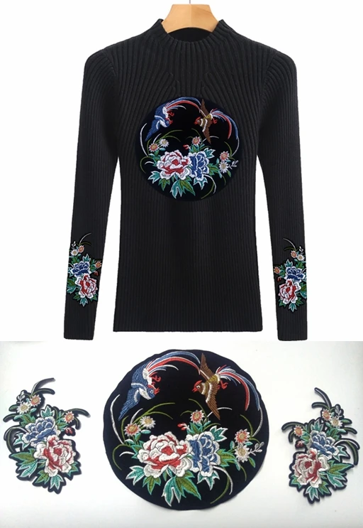 Большой пижамный комплект с вышивкой в виде птицы пиона кружевная паста