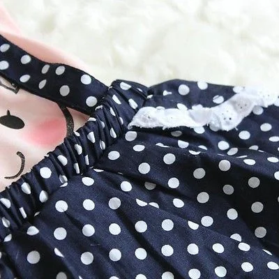2019 Summer Children Baby Girls Princess Dress One-Pieces Blue Bow Polka Dot Pink Cartoon Girl Print Cute Kids | Детская одежда и