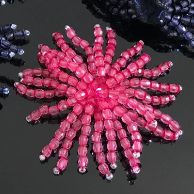 rose red Тканевая паста ручной работы для ногтей, украшенная кристаллами, кисточками, нашивка, обувь, Цветочная одежда, шляпа, аксессуары для творчества, декоративные нашивки, аппликация - Цвет: rose red