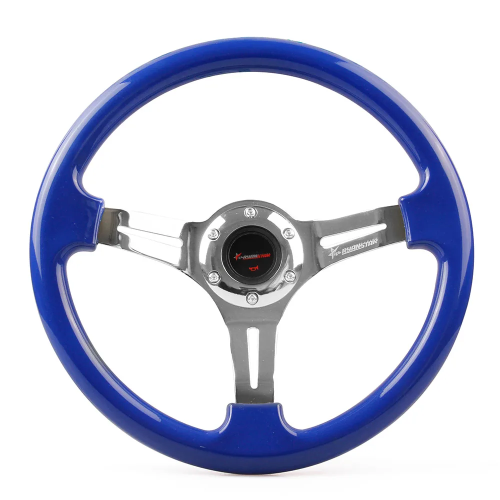 Универсальный 330 мм черный классический ABS руль колеса с Neo Chrome спицы|steering-wheel| |
