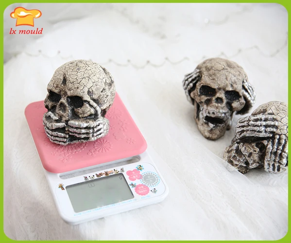 2017 Новый Пасхальный Скелет свеча мыло Мягкая силиконовая форма череп украшение