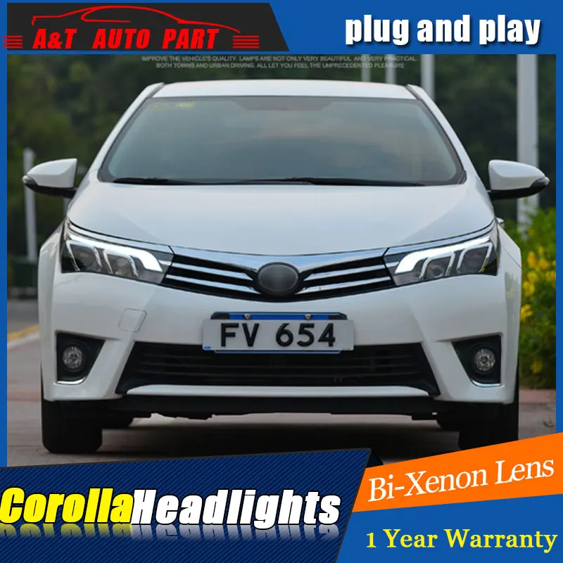 Новый передний свет 2014-2016 для toyota corolla фары светодиодные направляющие слезы глаз