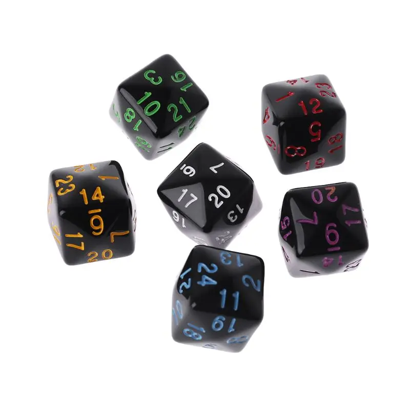 6 шт./компл. игральные кости сторонних D6 24 очков настольные игры многогранные для
