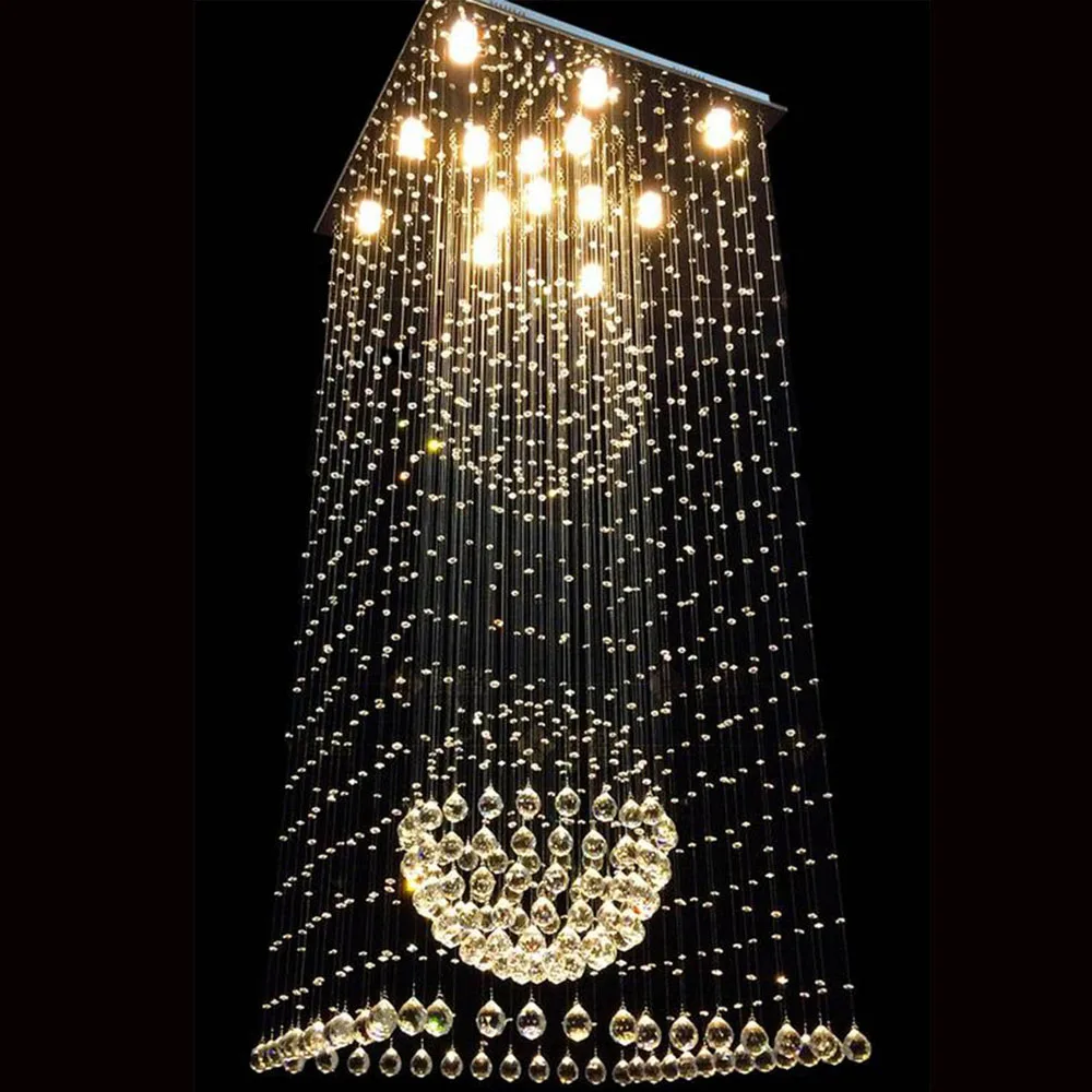 Современный минималистичный квадратный гостиной люстры дуплекс лестницы