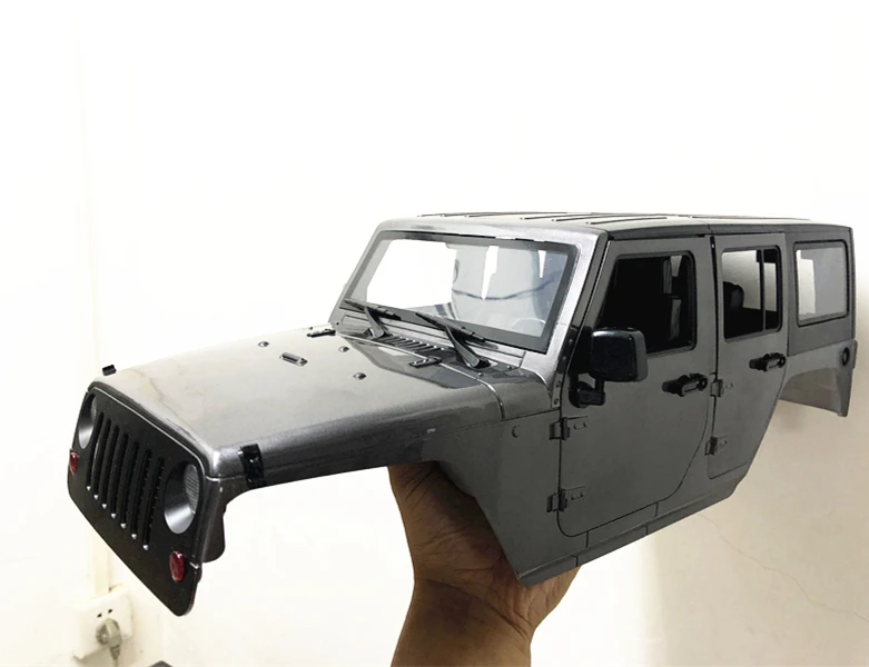 Темно-серый В разобранном виде 12,3 дюйма 313 мм Колесная база jeep Wrangle корпус автомобиля для 1/10 RC Гусеничный осевой SCX10 и SCX10 II 90046 90047 - Цвет: Темно-серый