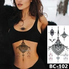 1 лист, временная татуировка на груди, водонепроницаемые украшения, волнистый драгоценный камень, узор мандалы, переводная наклейка на талии, художественная наклейка для женщин