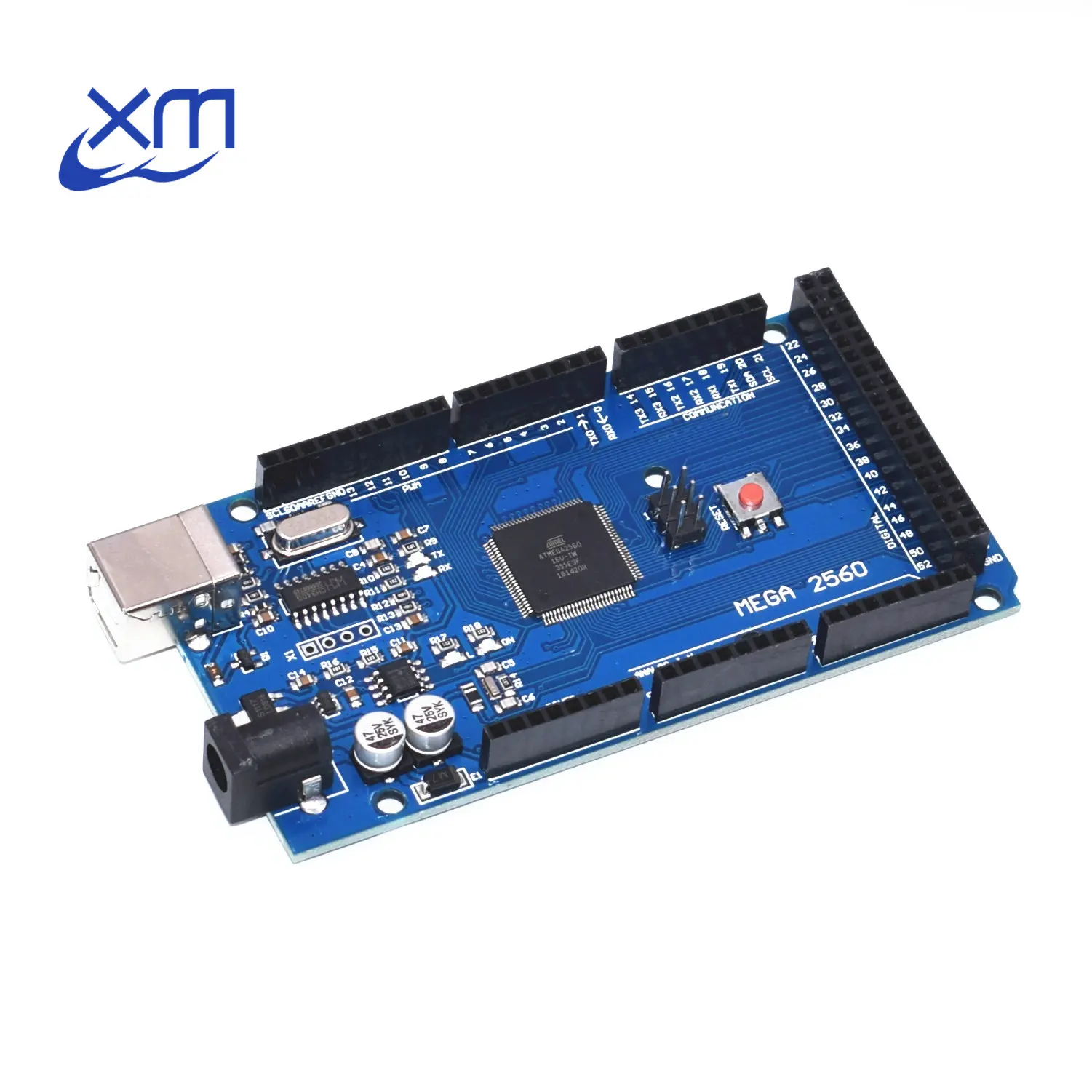 1 шт. Мега 2560 R3 CH340G/ATmega2560-16AU MicroUSB. Совместимость для Mega 2560 с Загрузчиком(синий/черный) для Arduino - Цвет: MEGA-Blue