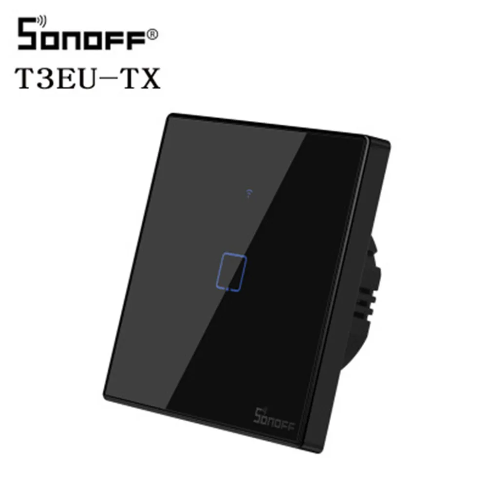 Интеллектуальный выключатель света SONOFF T3EU TX Smart Wi Fi настенный сенсорный Черный с