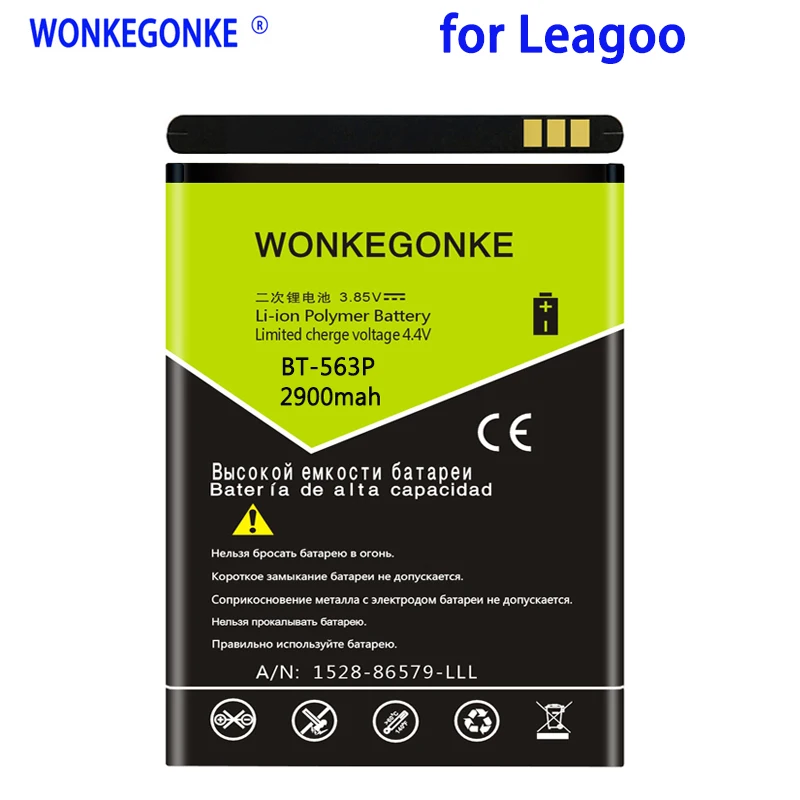 

WONKEGONKE 2900mah BT-563P battery For Leagoo M5 PLUS mobile phone battery