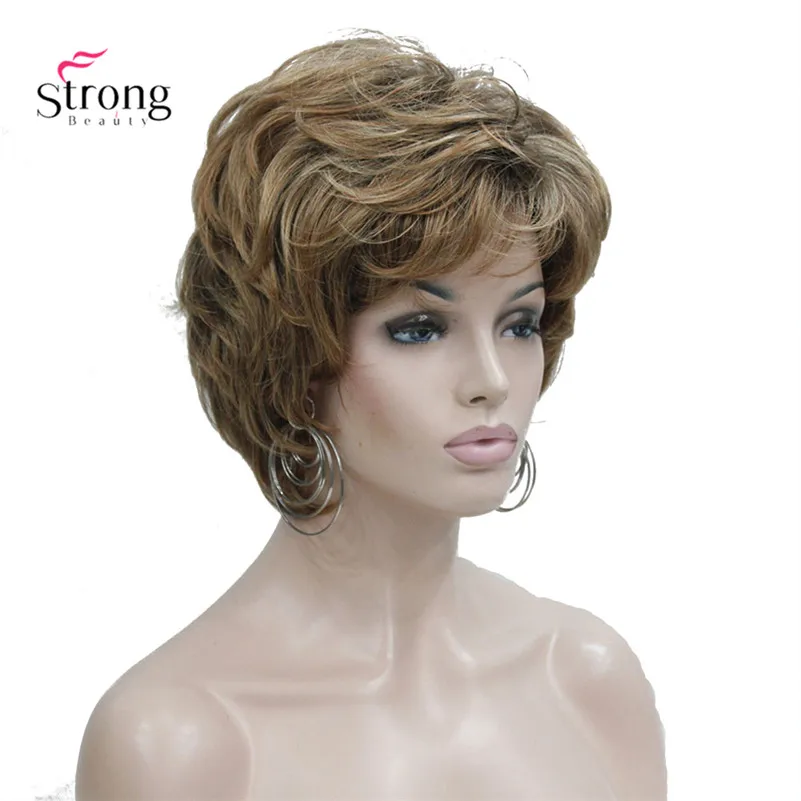 StrongBeauty женский короткий прямой коричневый микс темно рыжий парик Пушистые