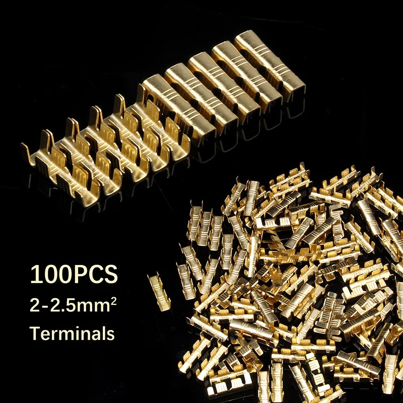 100 шт. U-style Crimpping Terminal set Tab Cold Inserts соединители холодный терминал маленькие зубцы Fascia Terminal 2-2.5mm2