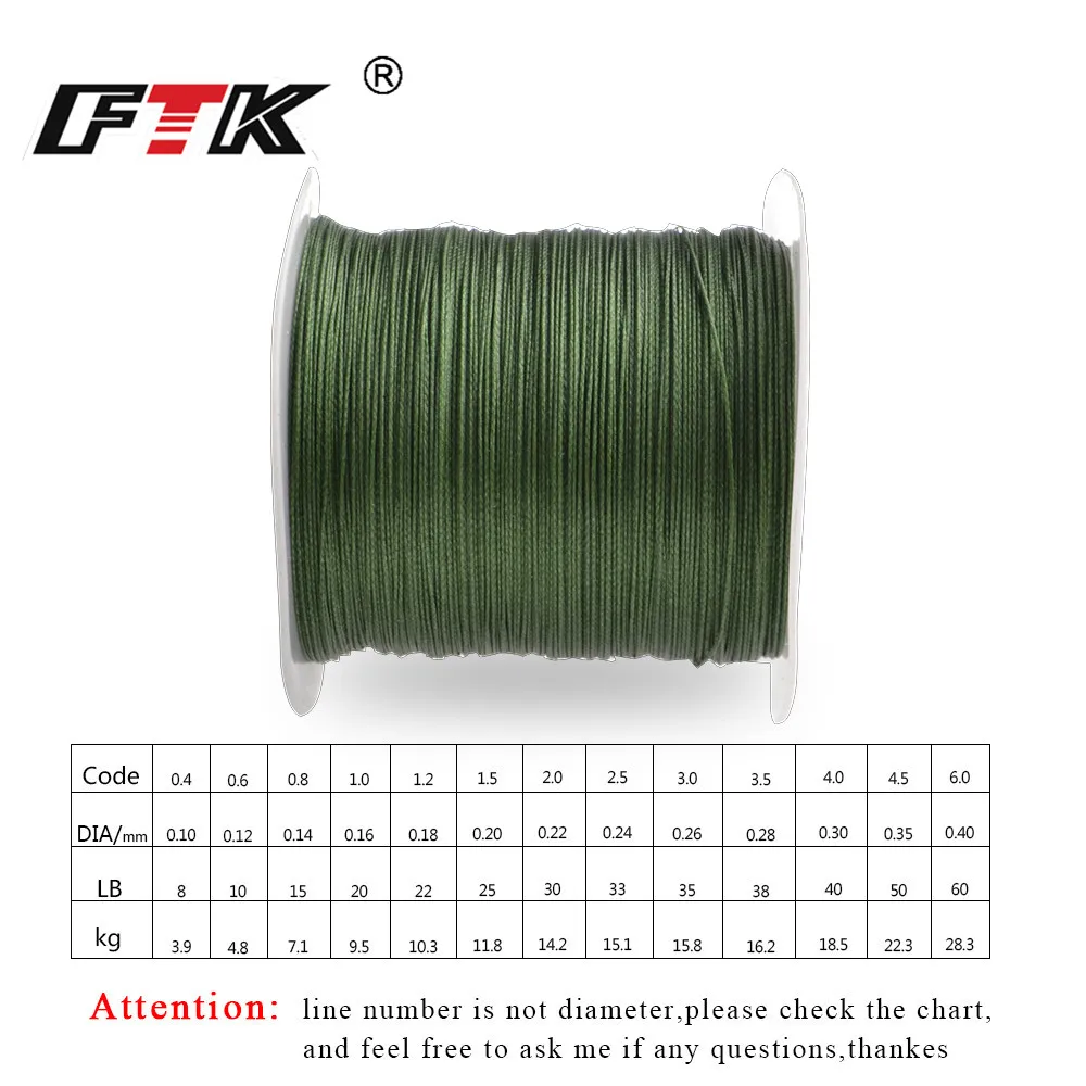 Плетеная рыболовная леска FTK 114 м 125 ярдов 4 нити PE 8 10 20 30 40 50 60LB провода японская